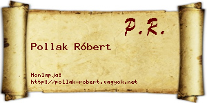Pollak Róbert névjegykártya